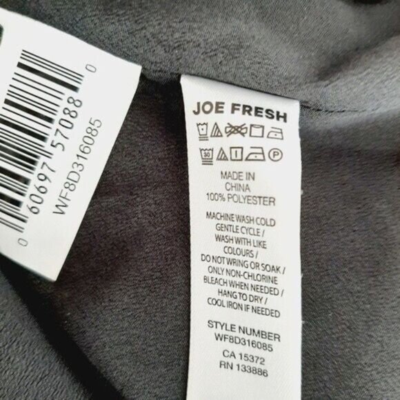 JOE FRESH Blouson Sleeveless Knee Length Drawstring Waist Dress Black Sz L - Picture 9 of 9